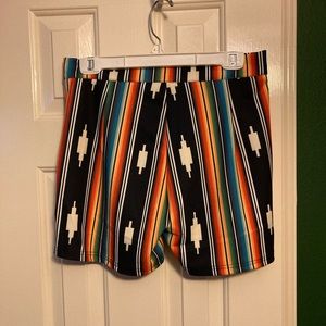 L&B Multicolor Striped High Waist Shorts